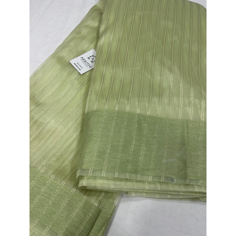 Woven organza fabric with border