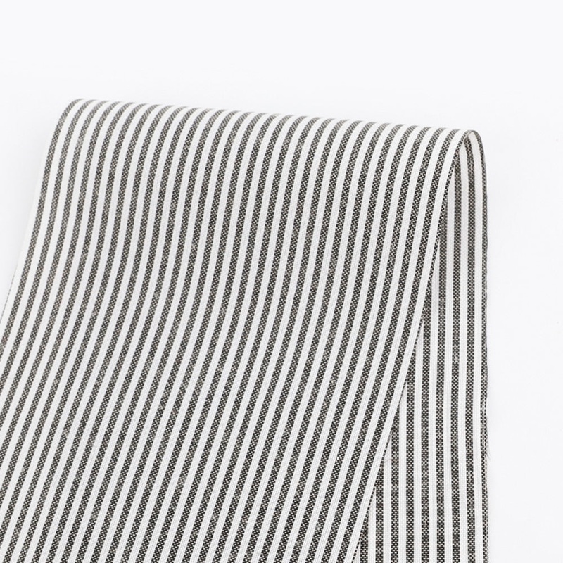 Yarn Dyed Stripe Poly Shirting – Black Meterage