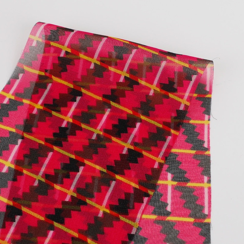 Zig Zag Stripe Silk Georgette – Hot Pink Meterage