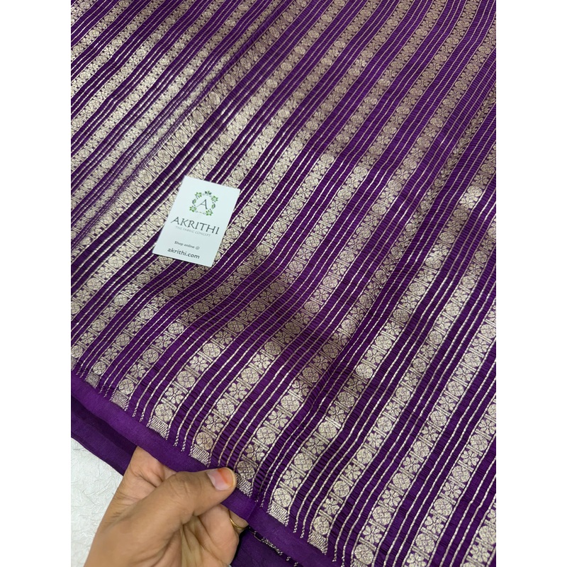 Crushed Pure silk Banarasi fabric