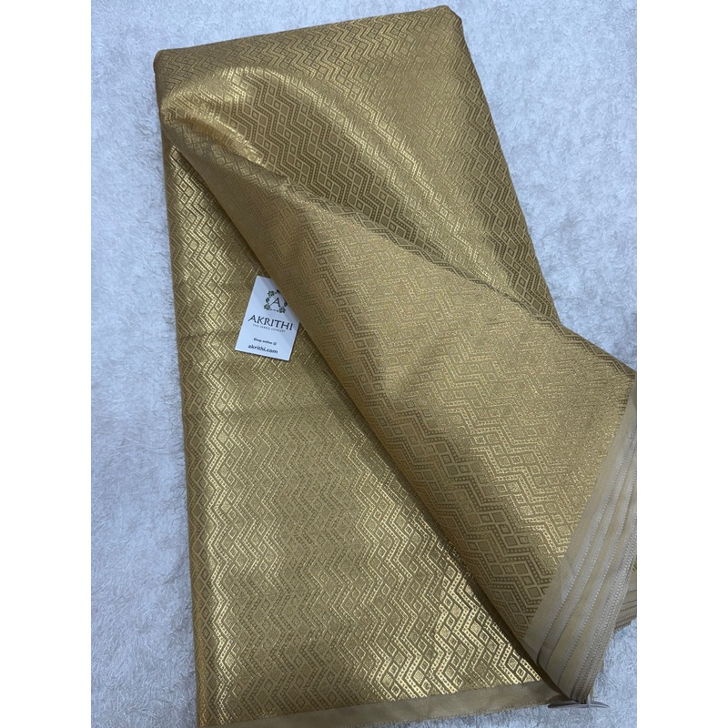 Gold colour Pure Banarasi brocade fabric
