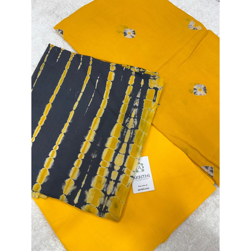 Tie and dye pure cotton salwar suit with mul cotton dupatta